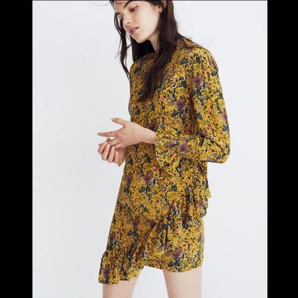 Madewell Karen Walker Yellow Floral Dress NWT 22 - Picture 2 of 11